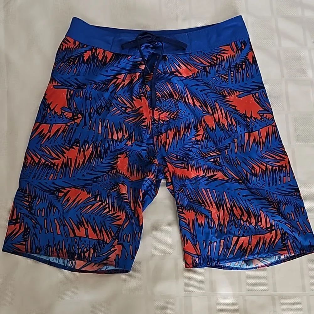 Old Navy Men's Lightweight Shorts Medium Blue/ Orange